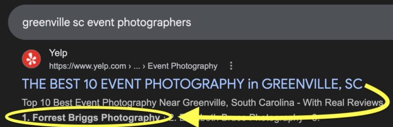 Best event photographer Greenville SC